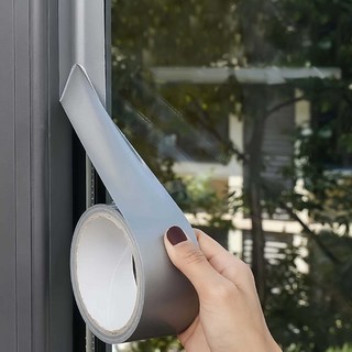 창문 틈새 바람막이 문틈 방풍테이프 바람 소음 차단 방수 대용량 10M, 실버, 1개