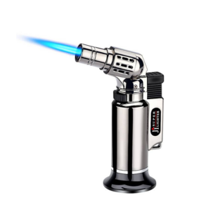 J SUPER LIGHTER噴槍打火機 可重複填充丁烷氣體 雪茄/烘焙/燒烤多用途, 1個, 電鍍黑