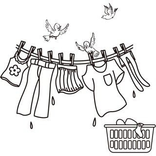 PVC 의류 패턴 벽데코 스티커 옷걸이 셔츠 패션 벽장식 거실 침실 원룸 인테리어 380x490mm 1장, 블랙