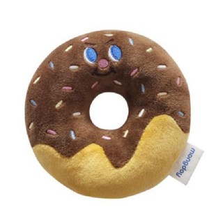 티류으스 강아지 베이글 빵 모양 씹는 장난감 소리나는 먹이 숨기기 털인형 Z0407, 초콜릿 베이글, 1개