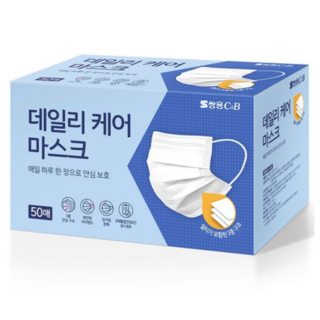 리빙블링 데일리 일회용 마스크 대형, 1개, 50개입