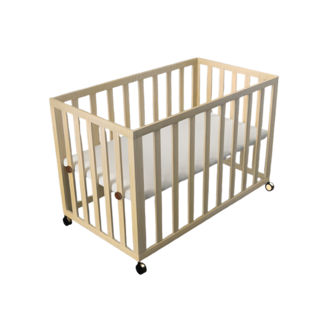 實木多功能嬰兒床/遊戲床/搖床 (可拼接床邊/不含蚊帳), 六合一中床(100*56)