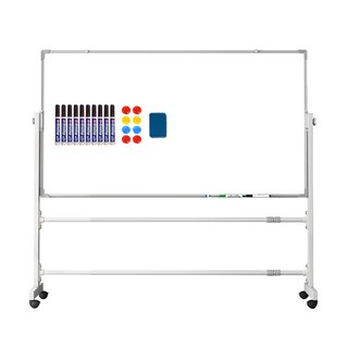 SeekFun 스탠드 화이트보드 이동식 양면 자석 칠판 높이조절 각도조절 가능 집공 학원 사무실 대형 1200mm 1500mm, 화이트