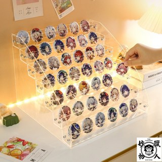 亞克力透明展示架 多層收納盒 家用潮玩週邊二次元展示架, 1個, 常規款【3.5cm】兩層展示架,二次元吧唧穀子手辦透明展示架