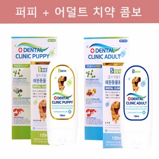 짜먹는 반려동물 강아지 치약 퍼피(복숭아맛) + 어덜트(사과맛) 세트, 2개