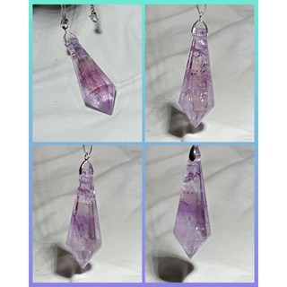 晶棋 水晶靈擺紫水晶吊墜項鍊 獨特晶體