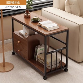 貓嶼 現代簡約小桌子置物架 小戶型茶桌邊幾 客廳家用沙發邊櫃, 【主圖熱賣款】園野橡木色70*38*72