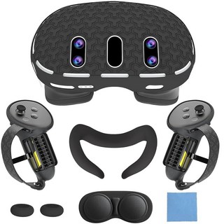 MTomatoVR Cover Set for Quest 3:VR Accessories Meta 3Includes Front Shell CoverFace CoverInternal, Black