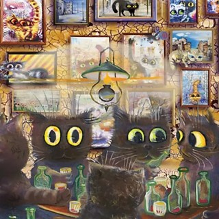 500피스 고양이들의 열린 전시회 직소퍼즐, 1개