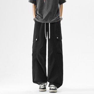 男士休閒工裝褲 美式潮牌寬鬆多口袋束腳褲 四季潮流復古傘兵褲