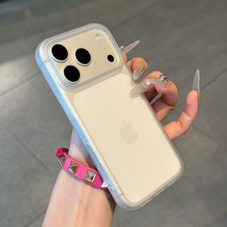 磨砂大孔手機殼 適用蘋果 17/17 Pro/16 Pro Max/15/14/13/12/11 透明保護殼, 1個, 親膚磨砂大孔-透明蘋果14Plus