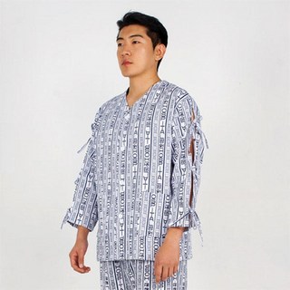 금성 KSP-024 OS 환자복 상의 정형외과 양쪽트임 끈처리 환자복 TC혼방 팔부분 오픈형 병원복 프리사이즈