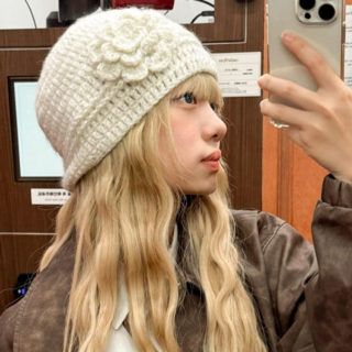 블루씨티 스팽클 플라워 비니 모자