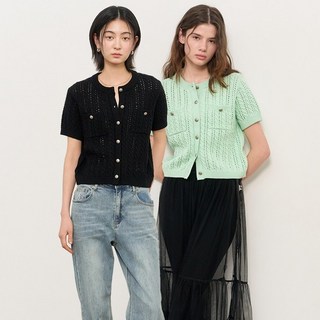 코튼 케이블 하프 가디건 [3COL] / WBE2L04532