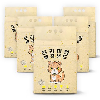 메디펫 고양이 매직 프리미엄 두부 모래, 10L, 5개, 무향