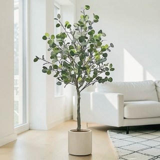 居家淨化澳大利亞尤加利樹1.8公尺室內大型仿真植栽（贈送花盆）, 1個