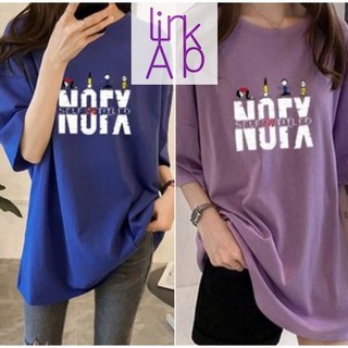 링크어패럴 여성 프리사이즈 레터링 프린팅 편안한 반팔 티셔츠