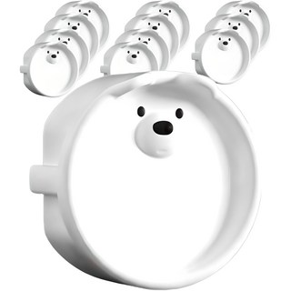 WONDER PAPA 可愛小熊插座安全蓋, 12個, 白色