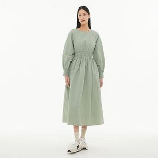 랩 소매 허리 스모킹 플레어 원피스 AP1WO362