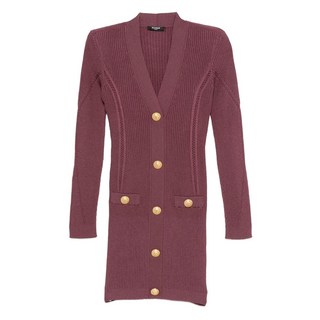 발망 V넥 니트 미니 드레스