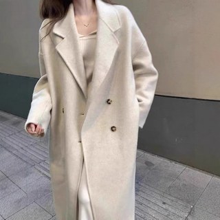 ANYOU 울 코트 후드집업 캐시미어 코트 리버시블 울 코트 여자 롱 한국판 루즈핏 캐주얼 모직 코트모직 코트