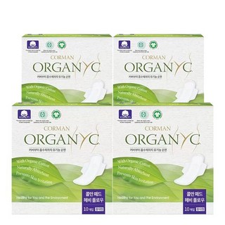콜만 헤비플로우 패드 10개 x 4팩 오가닉 생리대, 단품, 10개입, 1개