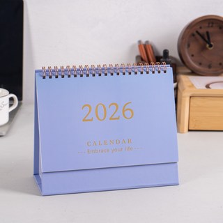 2026年桌曆 多色可選 簡約桌面年曆, 1個, 紫色大曆