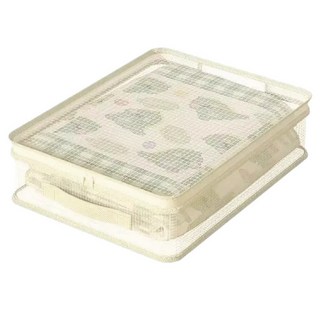 MUSI 透明可視 可疊加 防塵防潮 換季衣物整理箱, 網格床單收納袋-米白色, 1個