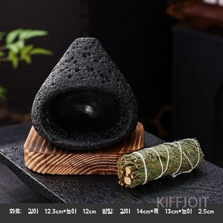 에우셉 수제 향로 작은벽난로, 검은색 벽난로 + 바닥 + 삼나무