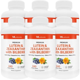 [미국번개배송] 신제품 착한명품 마이라이프 내추럴스 루테인 & 지아잔틴 + 빌베리, 6개, 240정