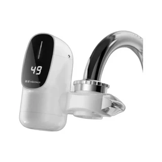 전기 온수기 주방 수도꼭지 어댑터 빠른 가열 탭 디지털 디스플레이 욕실, 02 EU, 01 Beige