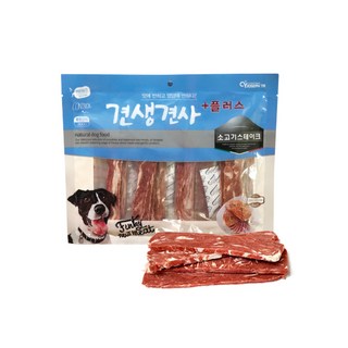 *신제품특가* 견생견사 플러스 대용량 강아지 간식 300g 12종, 소고기 스테이크, 6개