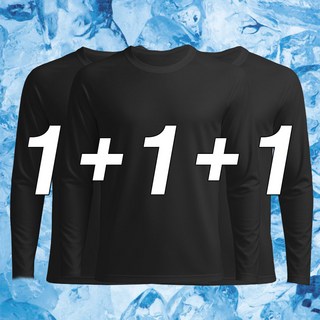 남녀공용 기능성 드라이 쿨 라운드 긴팔티 티셔츠 3매입 세트