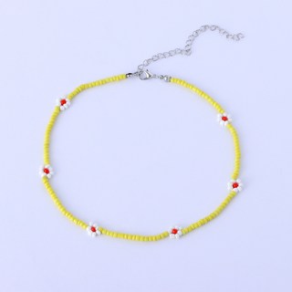 러블리 데일리 봄 무드 플라워 컬러 비즈 여성 패션 목걸이 J666