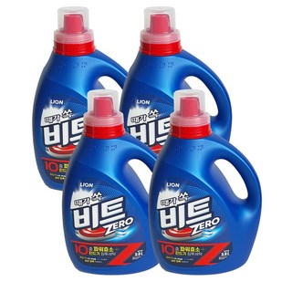 비트 제로 진드기 침투세탁 액체세제 일반용 용기 3L, 4개