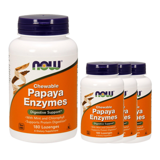 나우푸드 츄어블 파파야 엔자임 로젠지, 180정, 4개