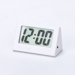 TAIXUN 迷你三角車用電子時鐘，數顯夜光，抗震耐高溫，大屏小巧, 夜光版車用白色