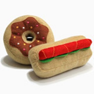 펫모닝 도너츠 햄버거 장난감세트 애견 강아지 장난감, 1개