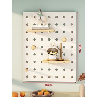 電錶箱洞洞板木質裝飾收納遮擋盒 電閘盒配電箱遮醜創意置物架 透氣網格散熱設計 DIY自由擴充掛鉤, 1個, 白色豎款30*40（容納22*32）