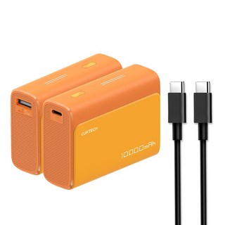 CUKTECH 酷態科 附線行動電源 行動電源 10000mAh 支援 安卓 iPhone 符合航空規範 Wh標示, 行動電源 30W (橙色)*1個, 橙色, 行動電源 30W (橙色)*1個