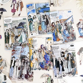 감성 커플 가족 친구 인물 일러스트 PET 스티커 다꾸용품 6종, 1개, 5.흥겨운 (ST-9440)