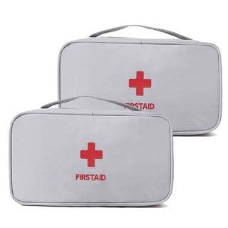 아워리빙 휴대용 구급파우치 그레이, 2개