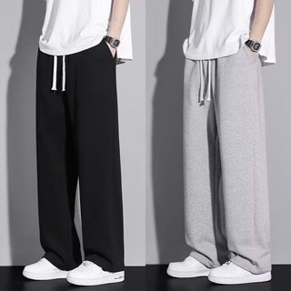 【限時下殺】寬鬆大碼褲 90公斤可穿 青少年 夏季 薄款褲子 男士 潮流牌 闊腿 直筒褲 男生休閒長褲