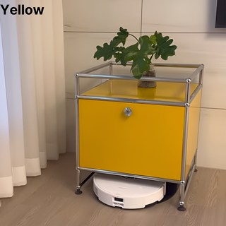 유니톤 미드센추리 로봇청소기장 로보락 수납장 스틸 청소기 보관함 비스포크AI 스팀, 오렌지