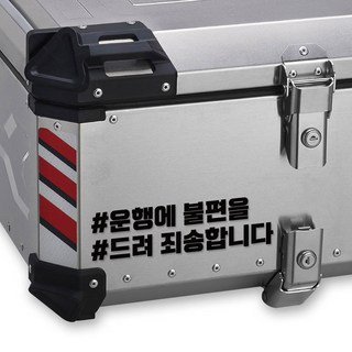 LINE CUT 오토바이 알루미늄 탑박스 배달통 문구스티커 데칼 BDT-0005, L, 홀로그램, 1개