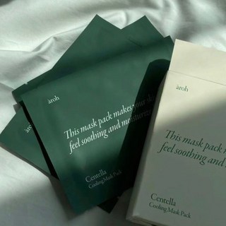 aroh 文字面膜 積雪草面膜 舒緩保濕提亮面膜 海洋保濕面膜 大米面膜, 1個, 綠色｜積雪草舒緩 2026.09.24