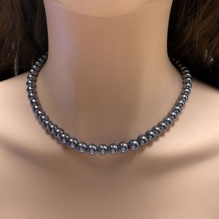 에너지스톤 테라헤르츠 목걸이 8mm여성 건강목걸이 45cm 초강력자석 네오디움, 1개