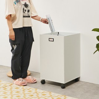 공간철학 할리 가정용 재활용 분리수거함 100L 대용량 분리수거통 쓰레기통, 화이트, 화이트