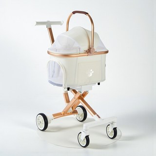 소중둥이 접이식 강아지 유모차 개모차 애견 고양이 반려견 중형견 분리형 소형 레인커버, 1개, 크림화이트