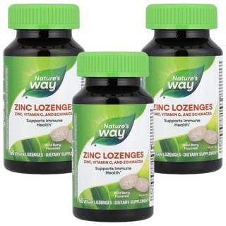 네이처스웨이 징크 아연 로젠지 Zinc Lozenges 와일드 베리 60정 3개